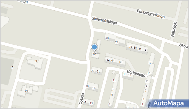 Prudnik, Skowrońskiego, ks., 60, mapa Prudnik