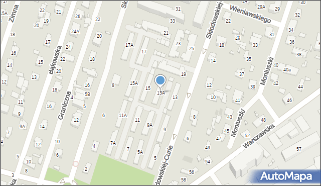 Pruszków, Skłodowskiej-Curie Marii, 13A, mapa Pruszków