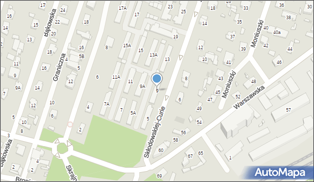 Pruszków, Skłodowskiej-Curie Marii, 9, mapa Pruszków