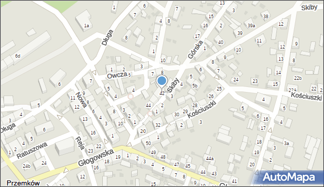 Przemków, Skiby Jana, ks., 42, mapa Przemków