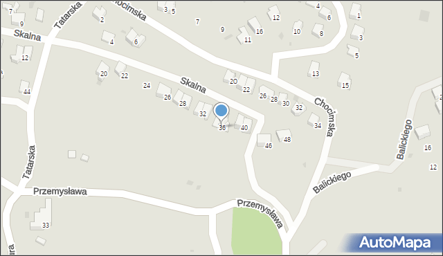 Przemyśl, Skalna, 36, mapa Przemyśla