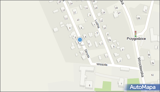 Przygodzice, Skryta, 3a, mapa Przygodzice