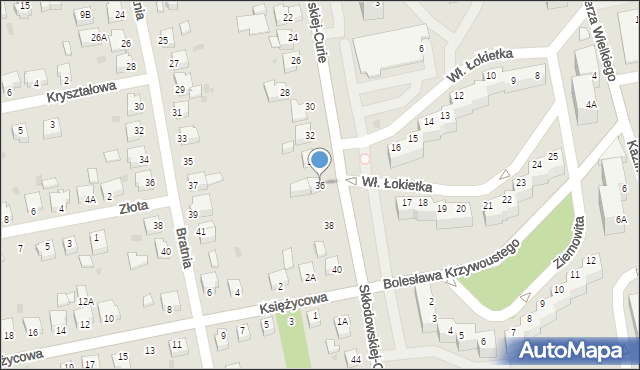 Pszczyna, Skłodowskiej-Curie Marii, 36, mapa Pszczyny