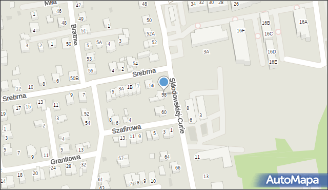 Pszczyna, Skłodowskiej-Curie Marii, 58, mapa Pszczyny