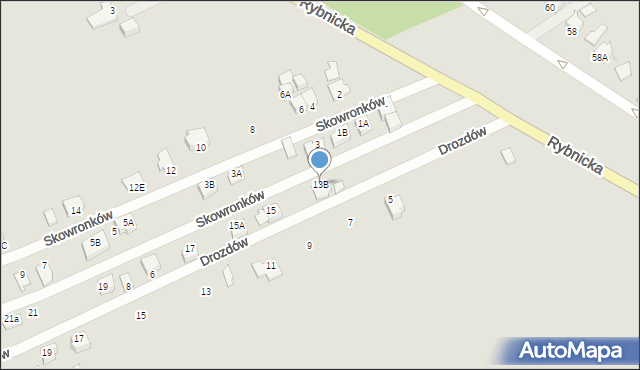 Pszczyna, Skowronków, 13B, mapa Pszczyny