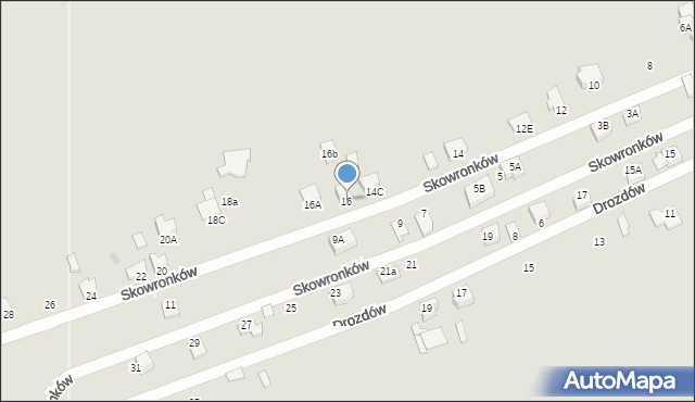 Pszczyna, Skowronków, 16, mapa Pszczyny