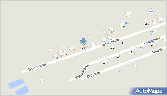 Pszczyna, Skowronków, 26, mapa Pszczyny