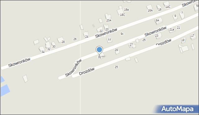 Pszczyna, Skowronków, 31, mapa Pszczyny