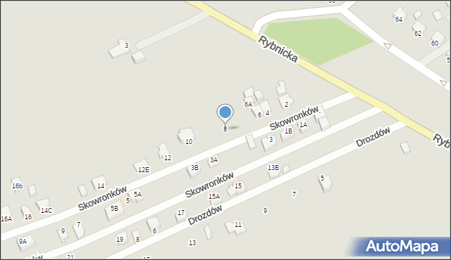 Pszczyna, Skowronków, 8, mapa Pszczyny