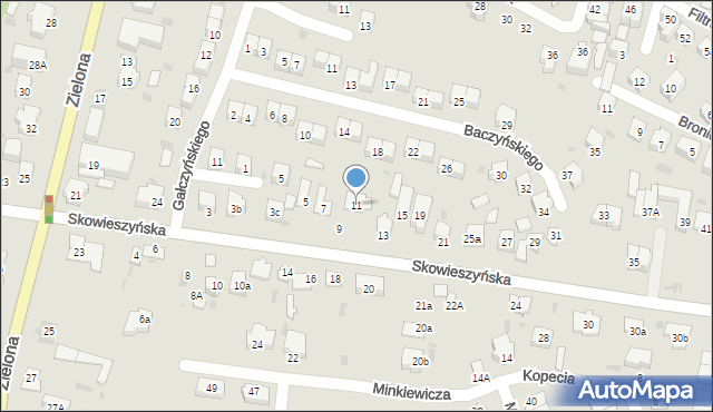 Puławy, Skowieszyńska, 11, mapa Puław