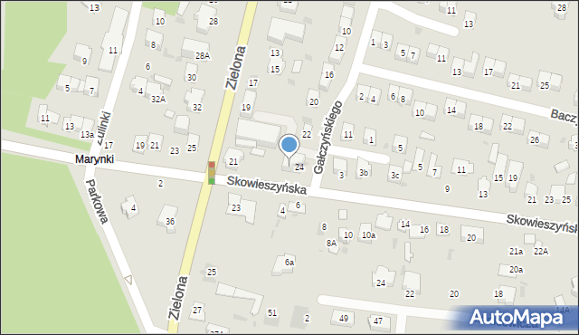 Puławy, Skowieszyńska, 1a, mapa Puław