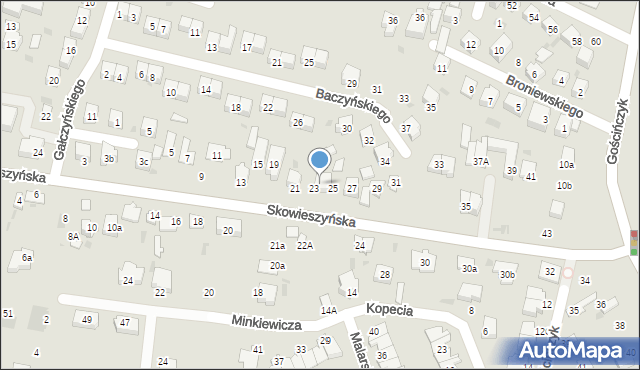 Puławy, Skowieszyńska, 25a, mapa Puław