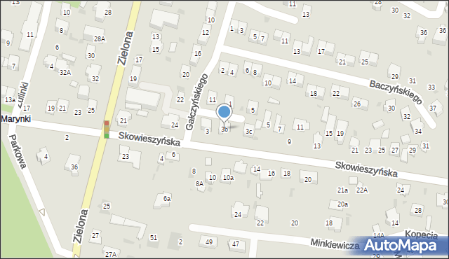 Puławy, Skowieszyńska, 3b, mapa Puław