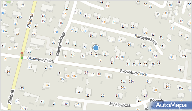 Puławy, Skowieszyńska, 7, mapa Puław