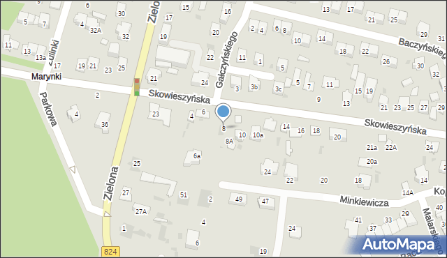 Puławy, Skowieszyńska, 8, mapa Puław