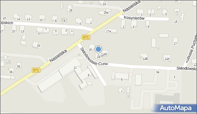 Pułtusk, Skłodowskiej-Curie Marii, 14, mapa Pułtusk