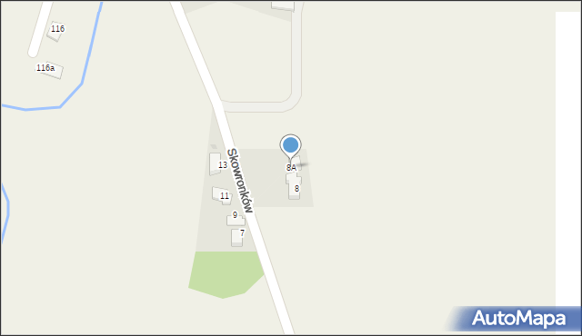 Puńców, Skowronków, 8A, mapa Puńców