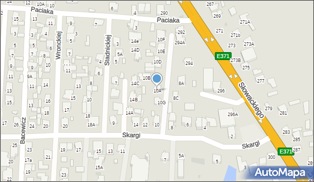 Radom, Skargi Piotra, ks., 10A, mapa Radomia