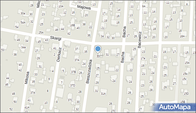 Radom, Skargi Piotra, ks., 33, mapa Radomia