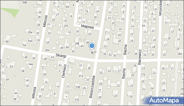 Radom, Skargi Piotra, ks., 36, mapa Radomia