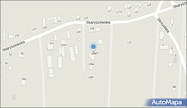 Radom, Skaryszewska, 108d, mapa Radomia