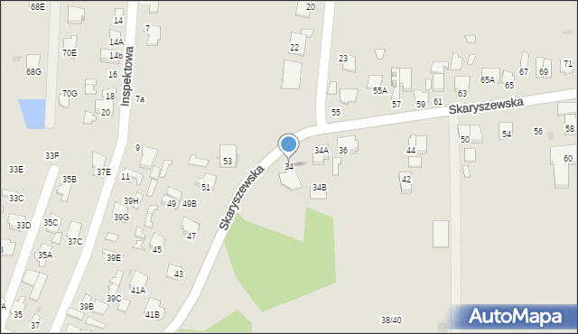 Radom, Skaryszewska, 34, mapa Radomia