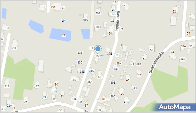 Radom, Skaryszewska, 35B, mapa Radomia