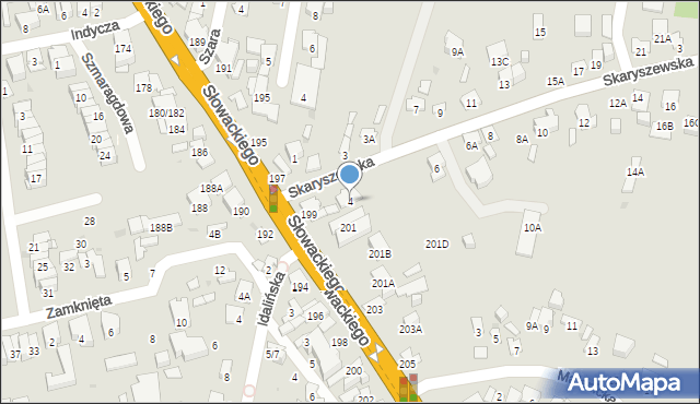 Radom, Skaryszewska, 4, mapa Radomia