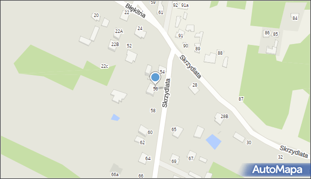 Radom, Skrzydlata, 56, mapa Radomia