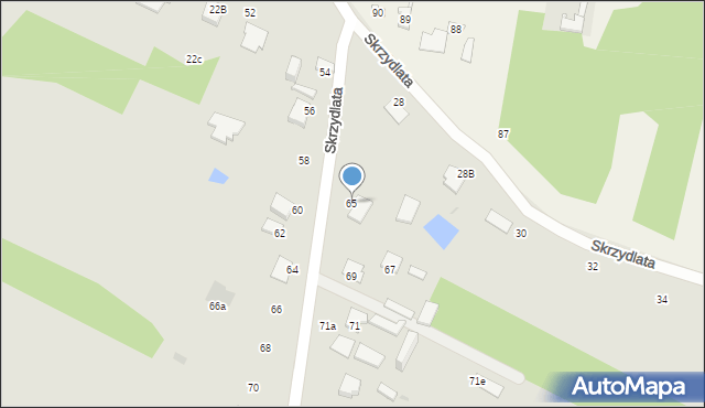 Radom, Skrzydlata, 65, mapa Radomia