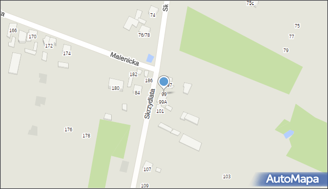 Radom, Skrzydlata, 99, mapa Radomia