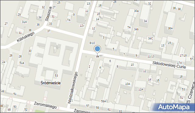 Radom, Skłodowskiej-Curie Marii, 4e, mapa Radomia