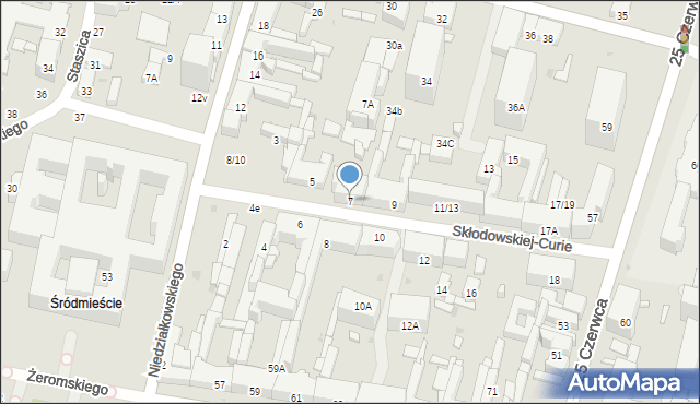 Radom, Skłodowskiej-Curie Marii, 7, mapa Radomia
