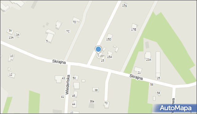 Radom, Skrajna, 15B, mapa Radomia
