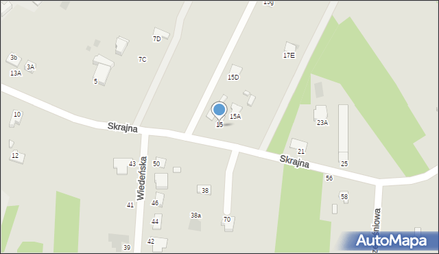 Radom, Skrajna, 17, mapa Radomia