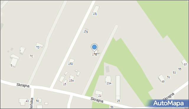 Radom, Skrajna, 17E, mapa Radomia