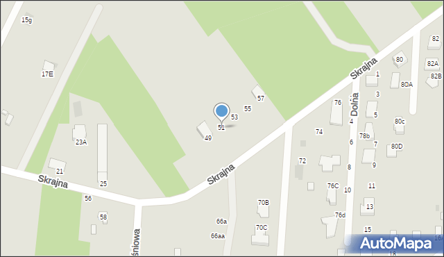 Radom, Skrajna, 51, mapa Radomia