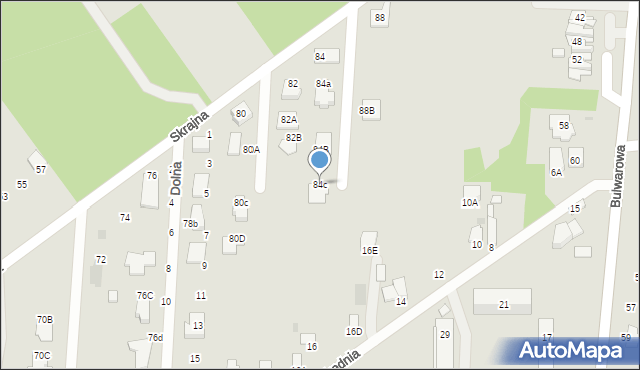 Radom, Skrajna, 84c, mapa Radomia