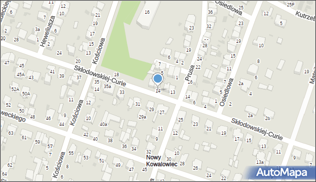 Radomsko, Skłodowskiej-Curie Marii, 14, mapa Radomsko