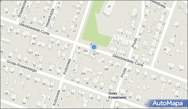 Radomsko, Skłodowskiej-Curie Marii, 33, mapa Radomsko
