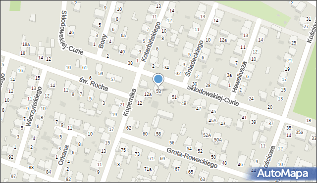 Radomsko, Skłodowskiej-Curie Marii, 53, mapa Radomsko