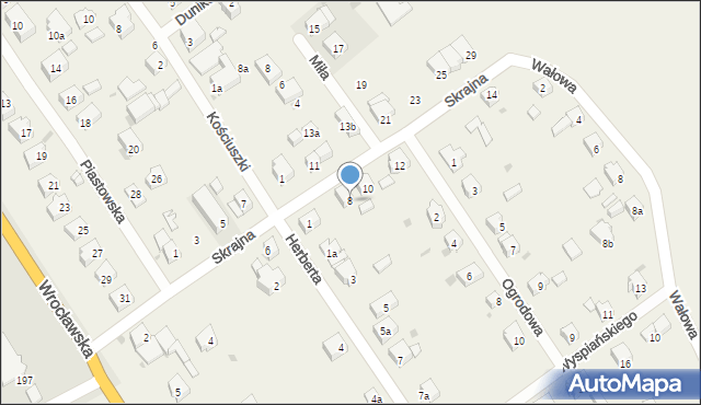 Radwanice, Skrajna, 8, mapa Radwanice