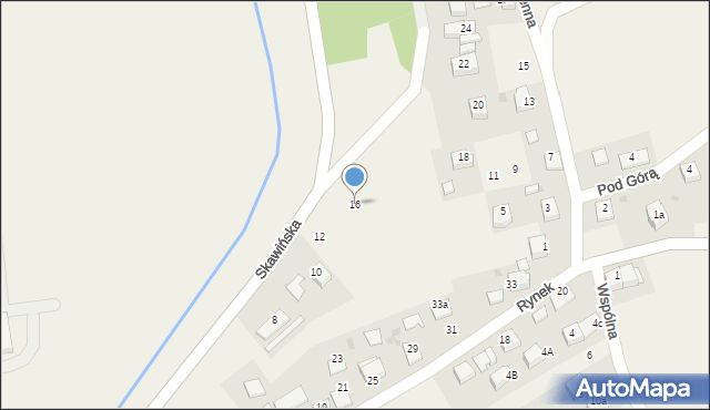 Radziszów, Skawińska, 16, mapa Radziszów