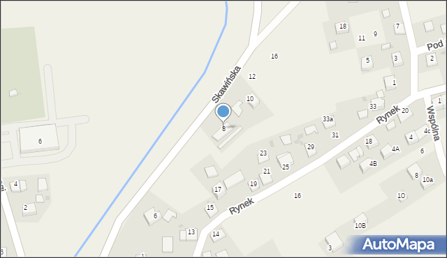 Radziszów, Skawińska, 8, mapa Radziszów