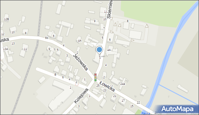 Rawa Mazowiecka, Skierniewicka, 1, mapa Rawa Mazowiecka