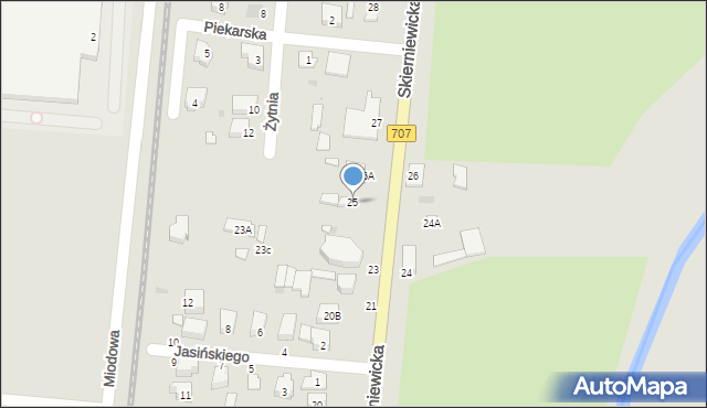 Rawa Mazowiecka, Skierniewicka, 25, mapa Rawa Mazowiecka