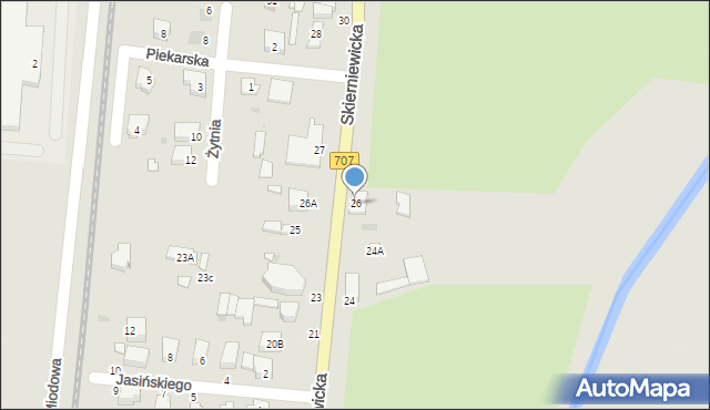 Rawa Mazowiecka, Skierniewicka, 26, mapa Rawa Mazowiecka