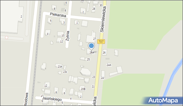 Rawa Mazowiecka, Skierniewicka, 26A, mapa Rawa Mazowiecka