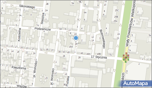 Rawicz, Skargi Piotra, ks., 1A, mapa Rawicz