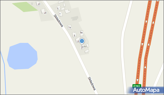 Rogowo, Składowa, 13, mapa Rogowo